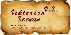 Viktorija Kecman vizit kartica